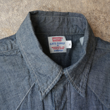 WORKERS_Cats Family Western Shirt_Chambray