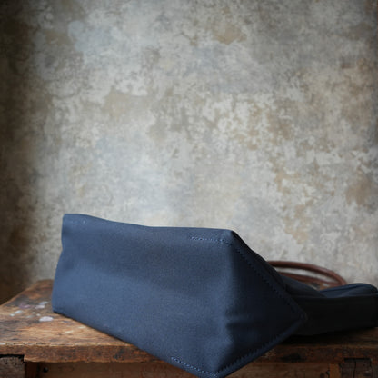 WORKERS_Leather Handle Tote_Medium Bag_Navy Canvas_Long Handle