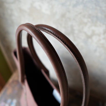 WORKERS_Leather Handle Tote_Medium Bag_Brown Canvas_Long Handle