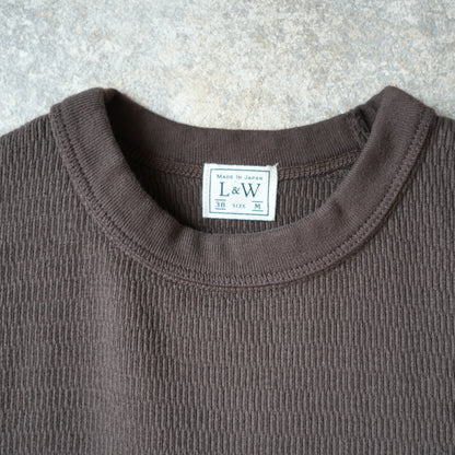 LOOP＆WEFT_LRC1122_SUPIMA LONG HONEYCOMB KNIT CREWNECK THERMAL_OAK BROWN