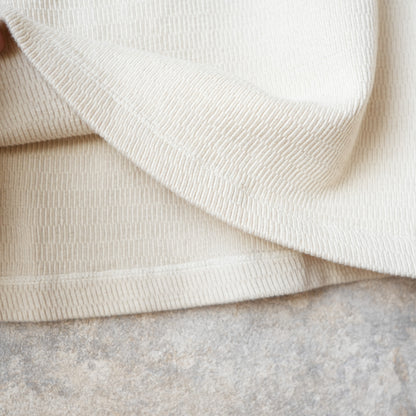 LOOP &amp; WEFT LRC1122 SUPIMA Long Honeycomb Knit Crewneck Thermal - Vintage Ivory