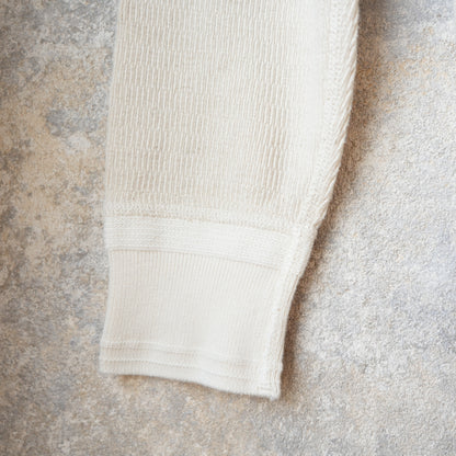 LOOP &amp; WEFT LRC1122 SUPIMA Long Honeycomb Knit Crewneck Thermal - Vintage Ivory