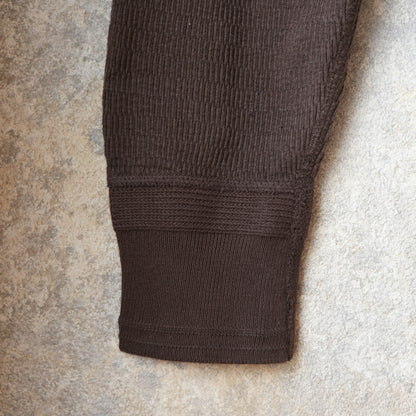 LOOP＆WEFT_LRH1041_SUPIMA LONG HONEYCOMB KNIT HENLEYNECK THERMAL_OAK BROWN