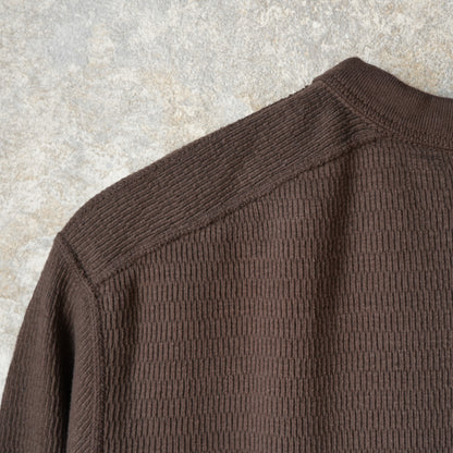 LOOP＆WEFT_LRH1041_SUPIMA LONG HONEYCOMB KNIT HENLEYNECK THERMAL_OAK BROWN