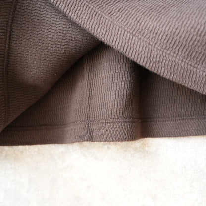 LOOP＆WEFT_LRC1123_SUPIMA LONG HONEYCOMB KNIT MIDDLE NECK THERMAL_OAK BROWN