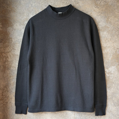 LOOP＆WEFT_LRC1123_SUPIMA LONG HONEYCOMB KNIT MIDDLE NECK THERMAL_ANTIQUE BLACK