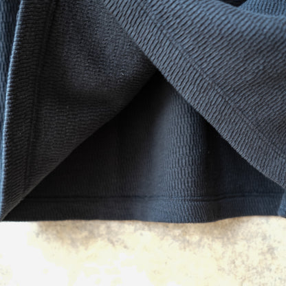 LOOP＆WEFT_LRC1123_SUPIMA LONG HONEYCOMB KNIT MIDDLE NECK THERMAL_ANTIQUE BLACK