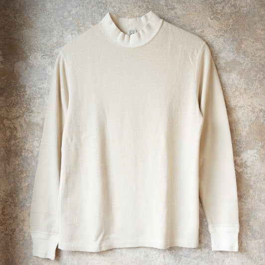 LOOP＆WEFT_LRC1123_SUPIMA LONG HONEYCOMB KNIT MIDDLE NECK THERMAL_VINTAGE IVORY