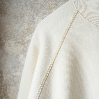 LOOP &amp; WEFT LCS 1005 Super Fluffy Knit Raglan Middle Neck - Vintage Ivory