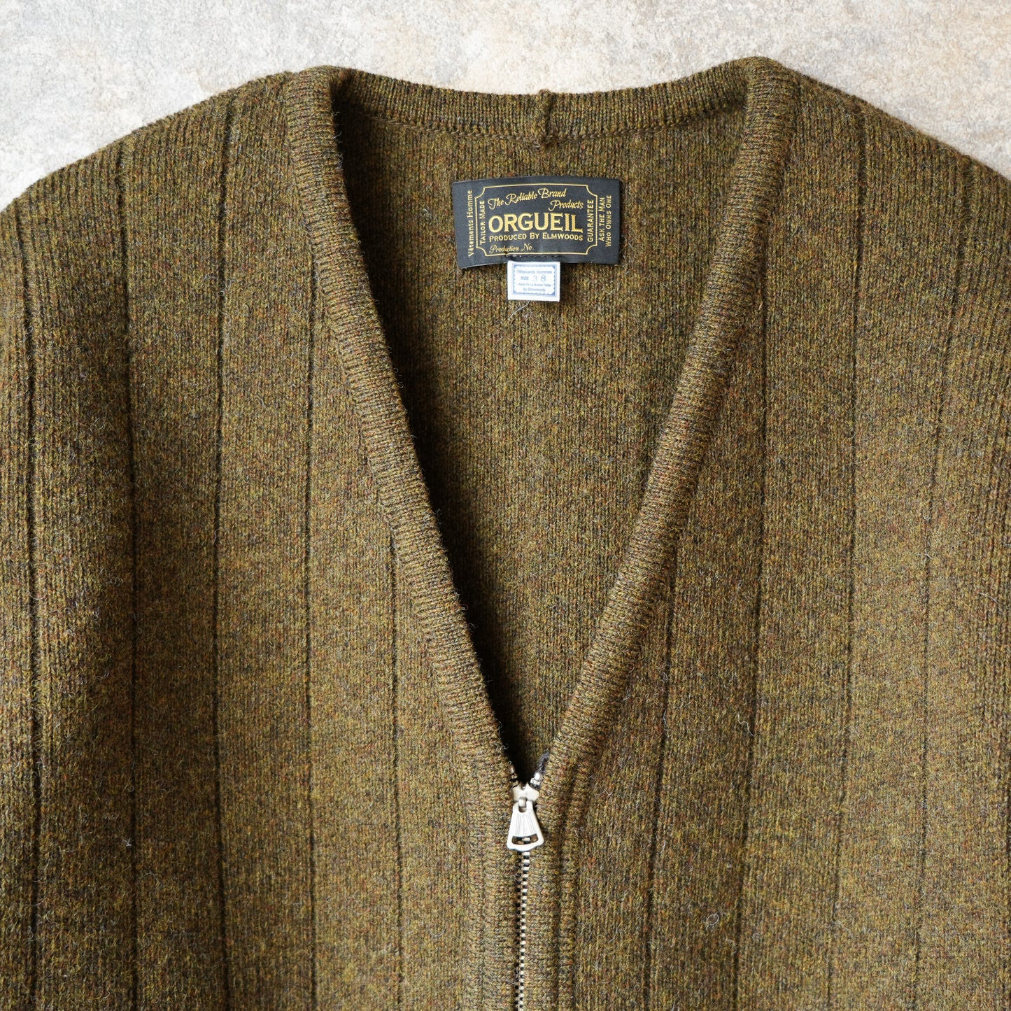 ORGUEIL_OR-9107_Ribbed Knit Cardigan_Brown