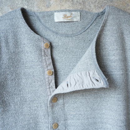 PREQUEL_C1008 Henley Cotton Rib L/S T-Shirt (Gray) ヘンリーロングTシャツ (グレー)