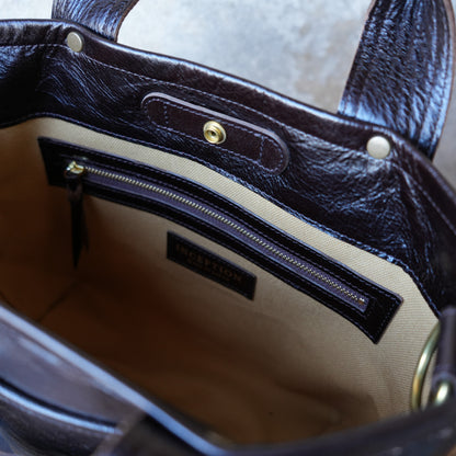 INCEPTION_IPHSB-17_HORSE HIDE COAL BAG (SMALL) _DarkBrown 