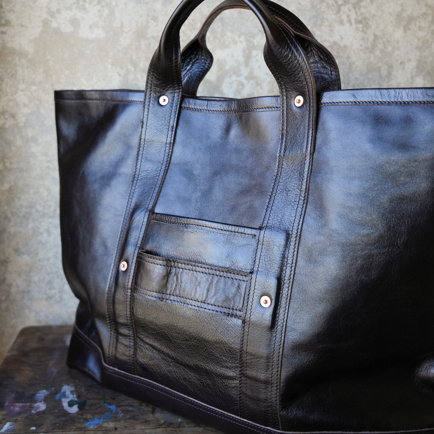 INCEPTION_IPHSB-19_HORSE HIDE COAL BAG (LARGE) _Brown