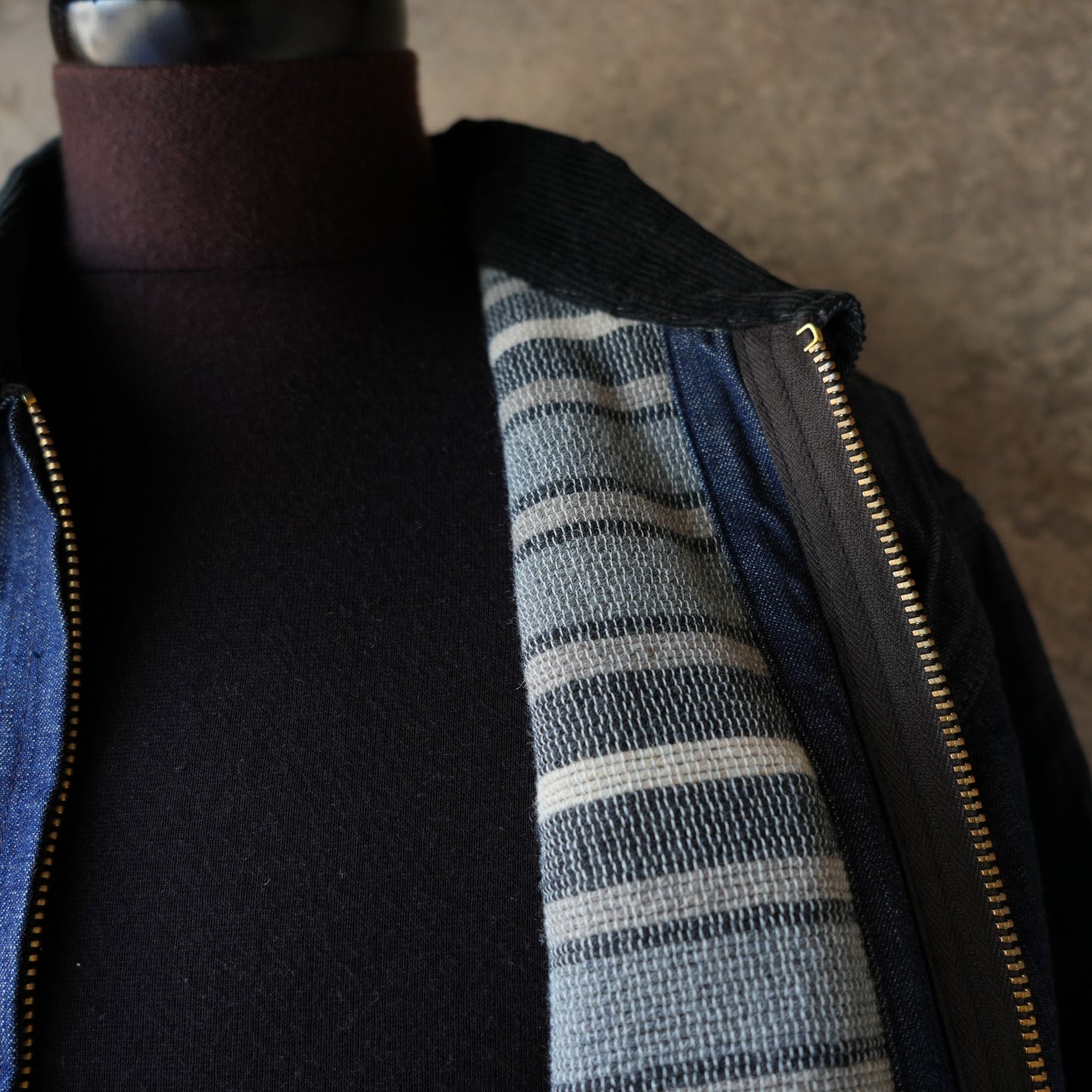 WORKERS_Blanket Lined Engineer Jacket_10 oz Black Back Denim