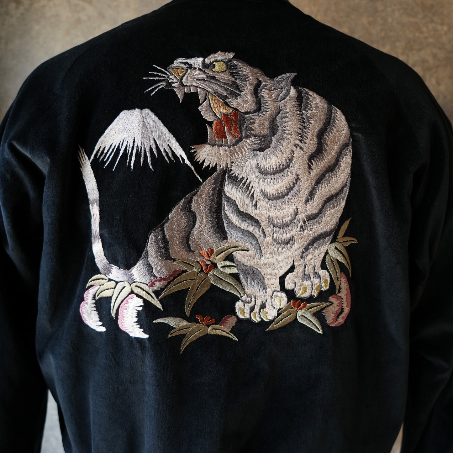 DELUXEWARE_DSJ-001_50s SOUVENIA JACKET_BLK/ORG