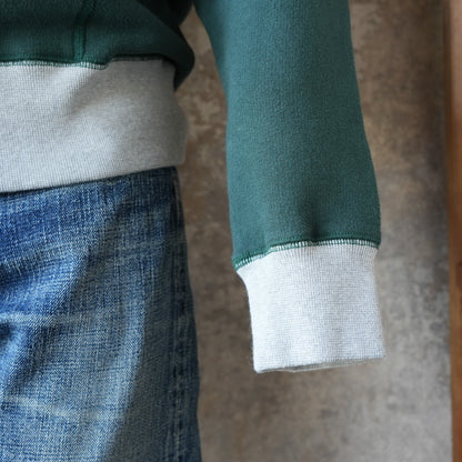 LOOP＆WEFT_LCS 1009_SUPER FLUFFY KNIT RAGLAN AFTER HOODIE_2-TONE VINTAGE FOREST GREEN