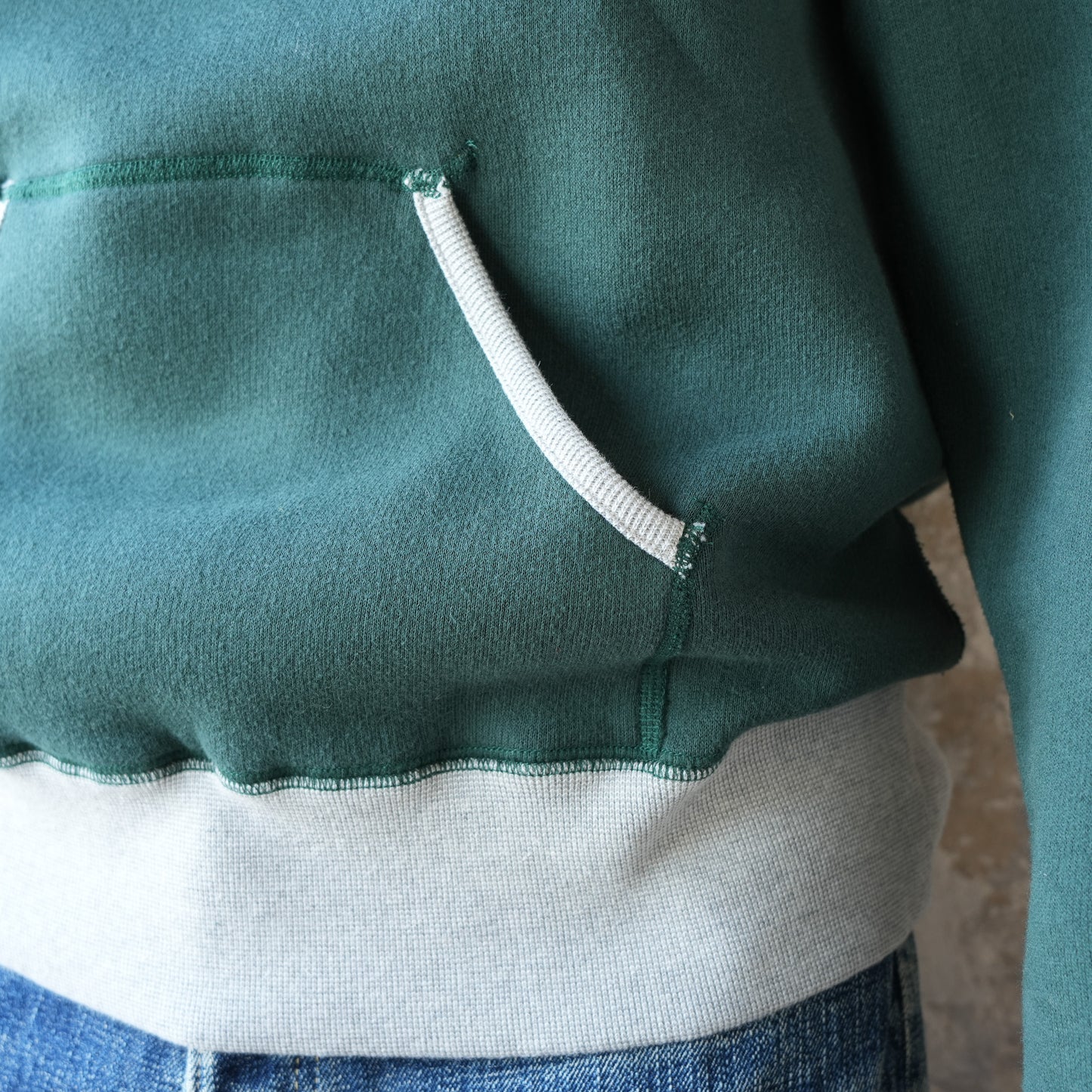 LOOP＆WEFT_LCS 1009_SUPER FLUFFY KNIT RAGLAN AFTER HOODIE_2-TONE VINTAGE FOREST GREEN