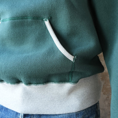 LOOP＆WEFT_LCS 1009_SUPER FLUFFY KNIT RAGLAN AFTER HOODIE_2-TONE VINTAGE FOREST GREEN