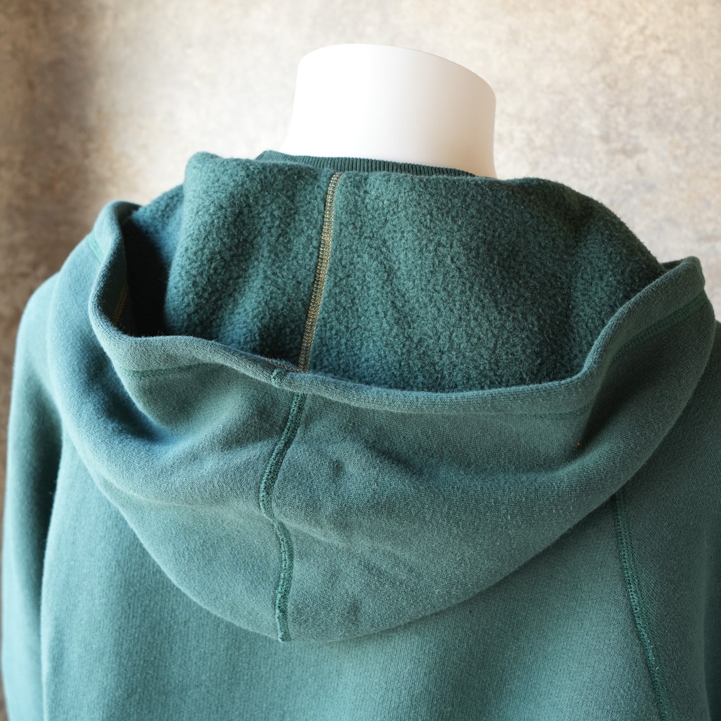 LOOP＆WEFT_LCS 1009_SUPER FLUFFY KNIT RAGLAN AFTER HOODIE_2-TONE VINTAGE FOREST GREEN