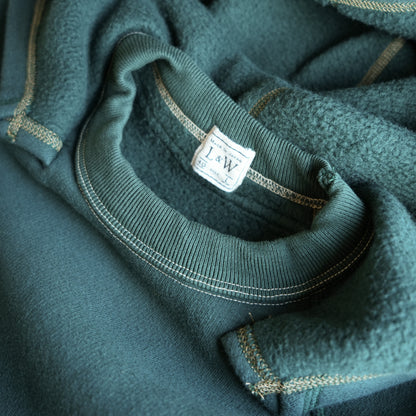 LOOP＆WEFT_LCS 1009_SUPER FLUFFY KNIT RAGLAN AFTER HOODIE_2-TONE VINTAGE FOREST GREEN