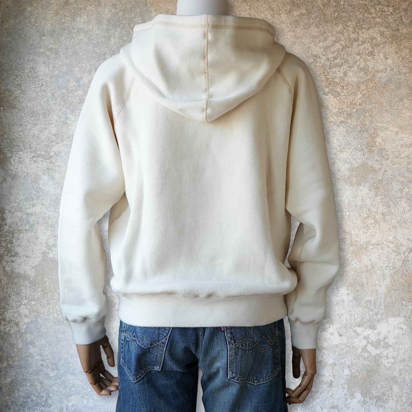 LOOP＆WEFT_LCS 1009_SUPER FLUFFY KNIT RAGLAN AFTER HOODIE_ANTIQUE IVORY