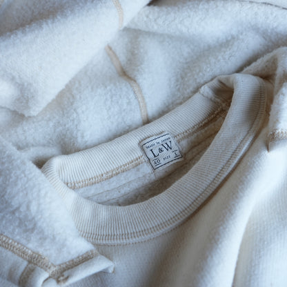 LOOP＆WEFT_LCS 1009_SUPER FLUFFY KNIT RAGLAN AFTER HOODIE_ANTIQUE IVORY