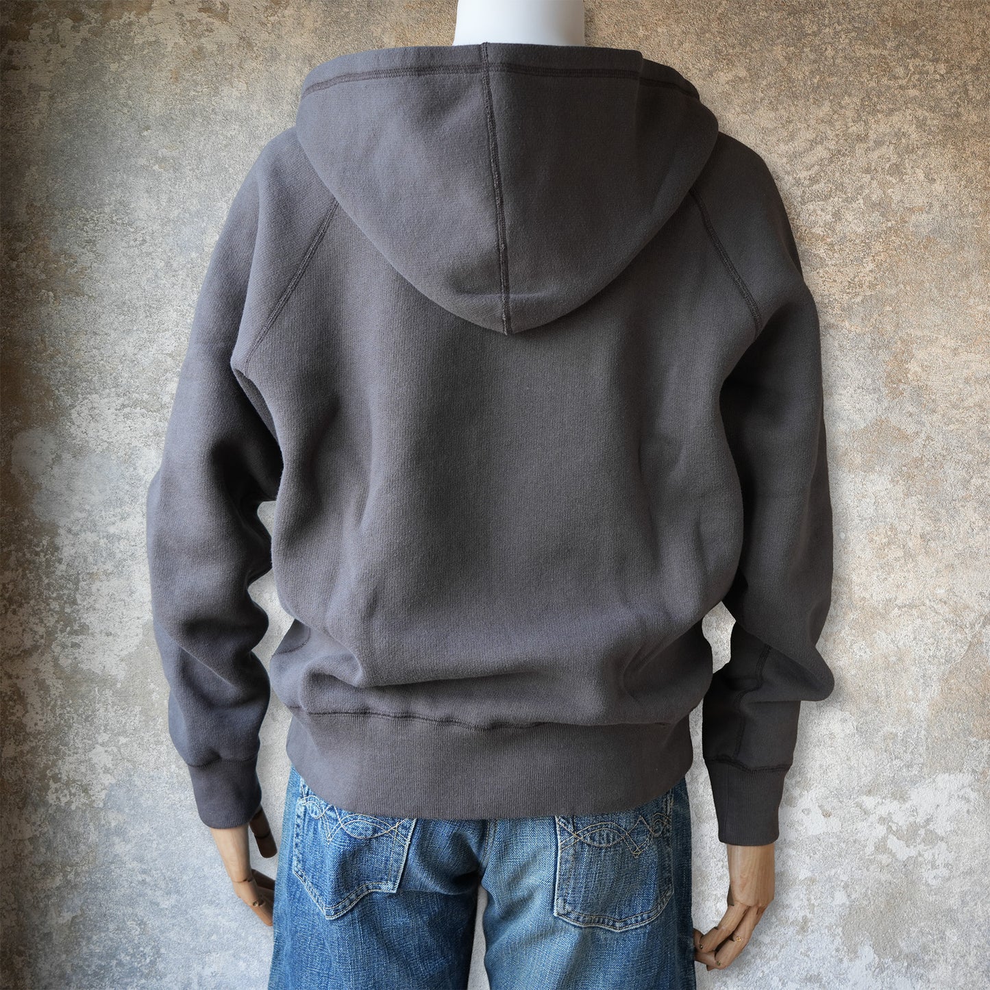 LOOP＆WEFT_LCS 1009_SUPER FLUFFY KNIT RAGLAN AFTER HOODIE_CLASSIC BLACK