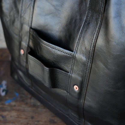 INCEPTION_IPHSB-19_HORSE HIDE COAL BAG (LARGE) _Black 