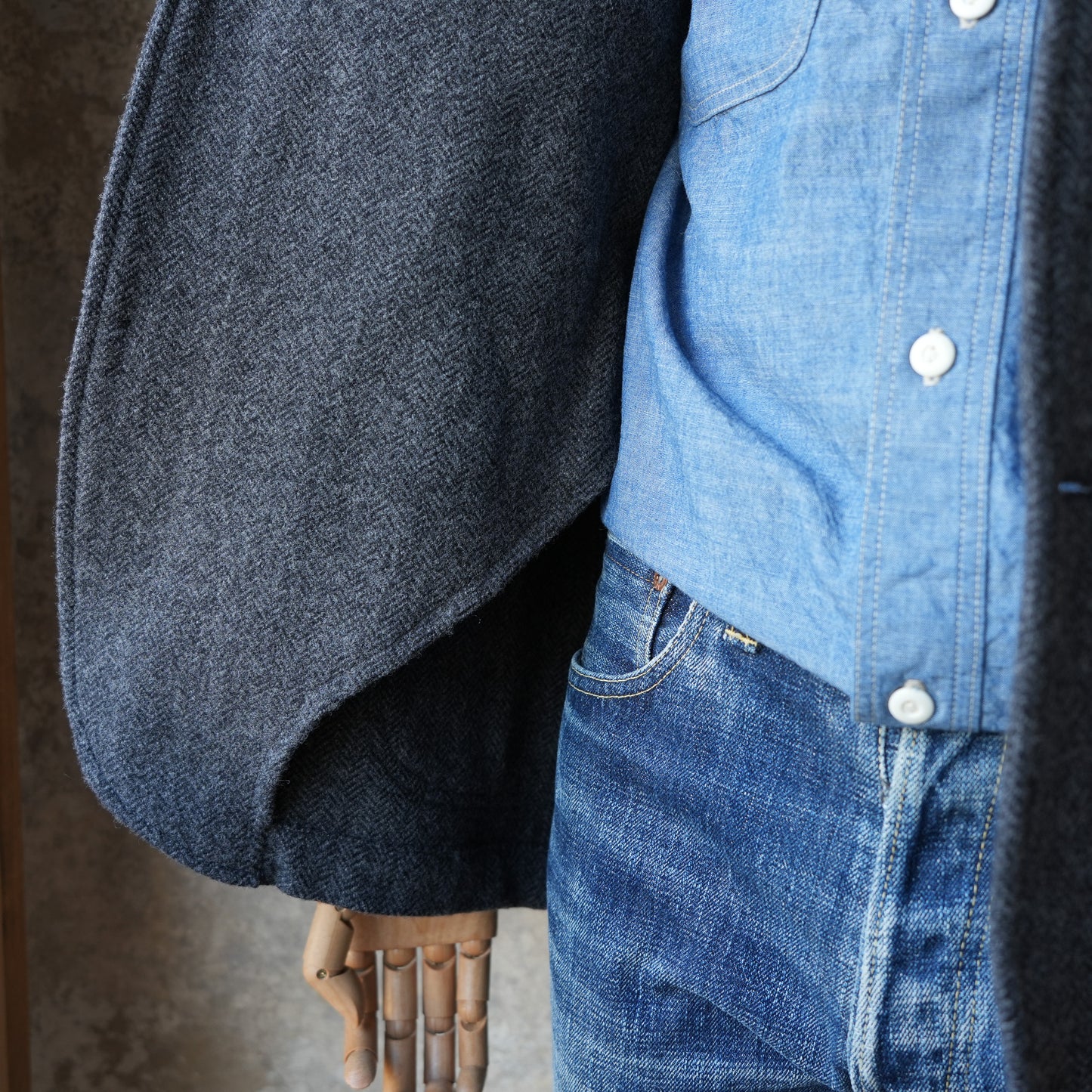 WORKERS_Lounge Jacket_Wool Cotton Tweed