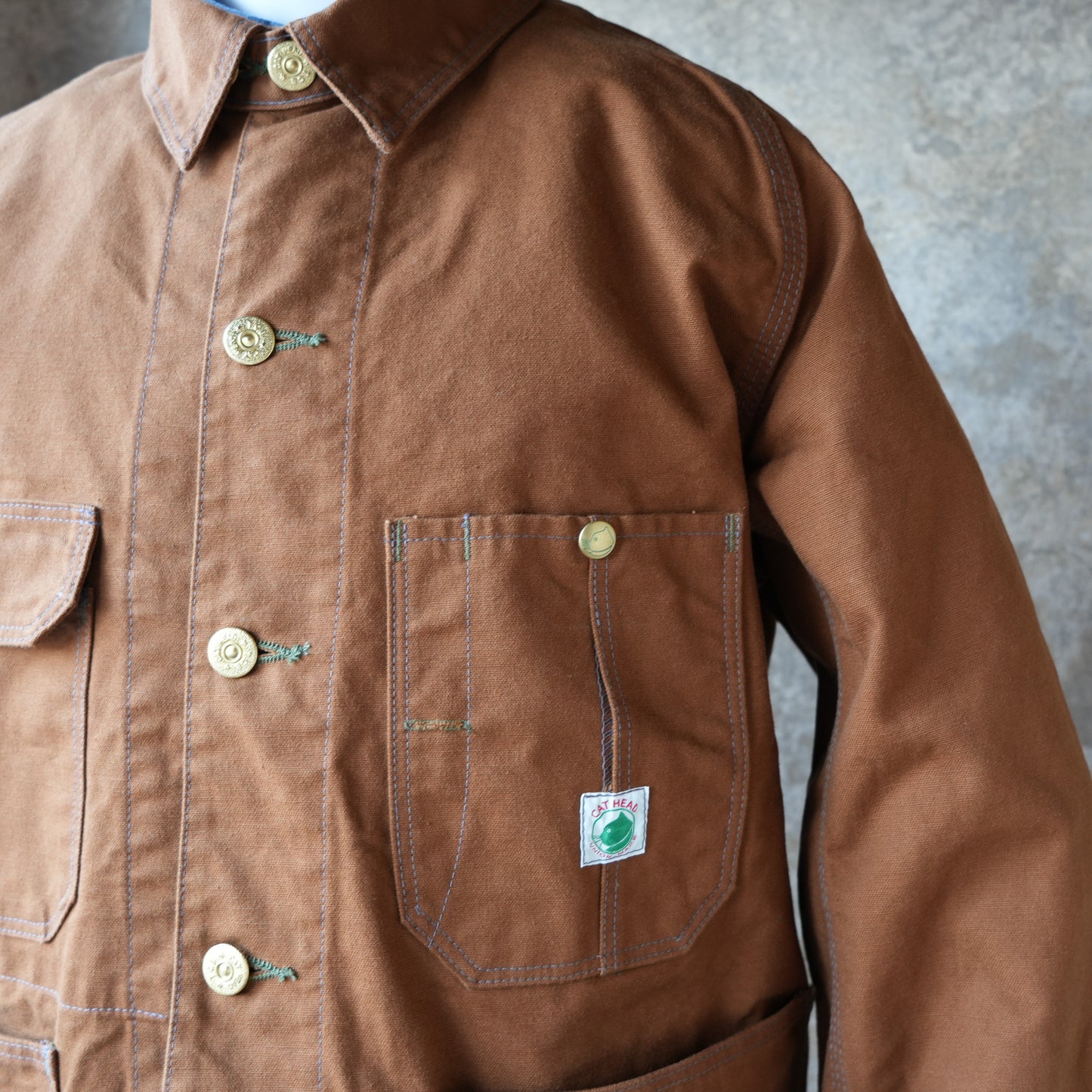 TCB_Cat Head Jacket_Brown Canvas