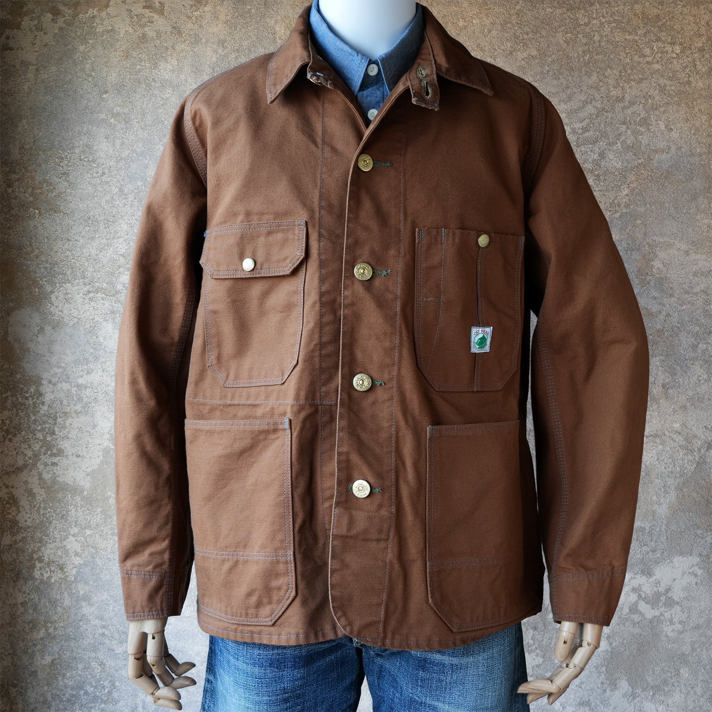 TCB_Cat Head Jacket_Brown Canvas