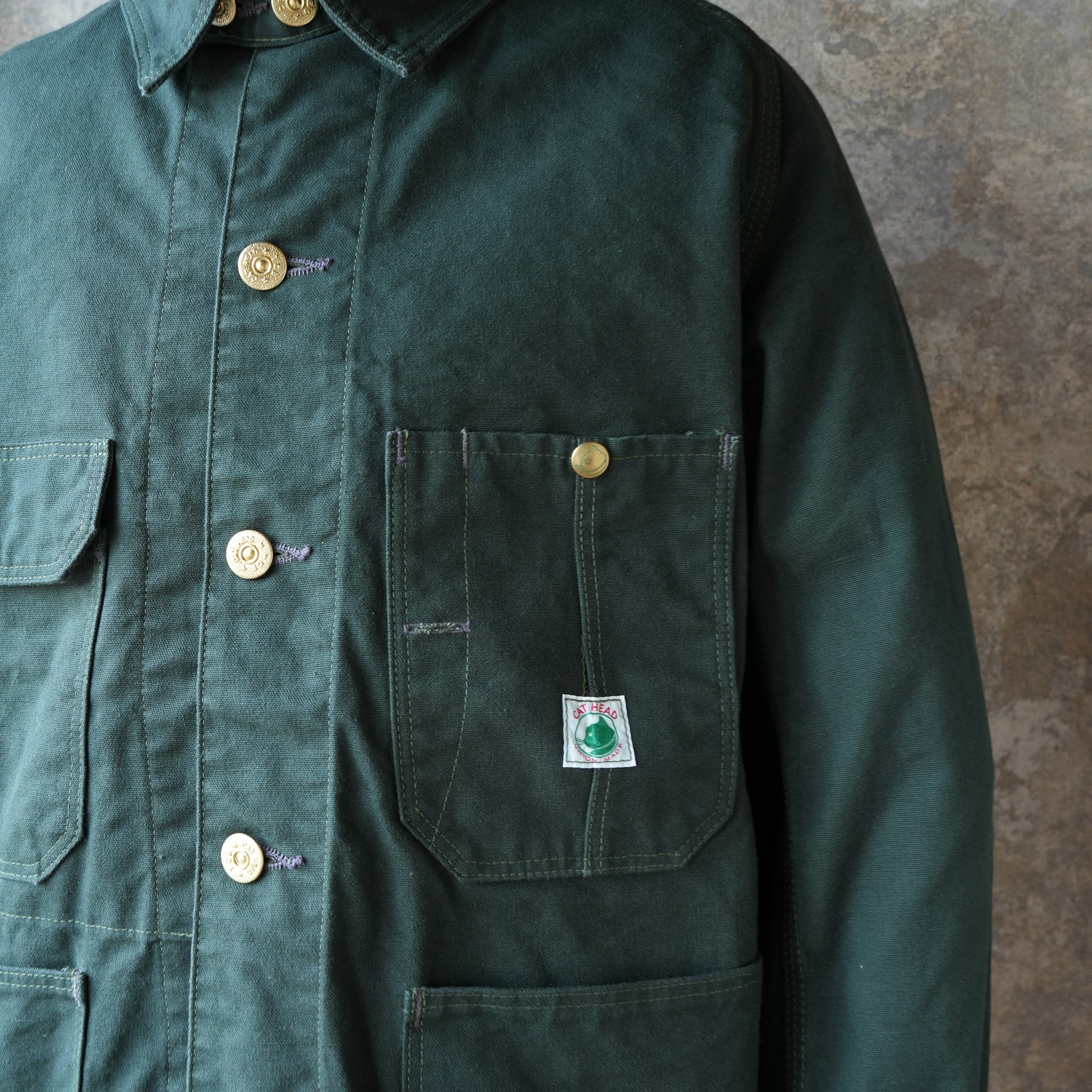 TCB Jeans_Cat Head Jacket_Green Canvas – JeansShopSpiral