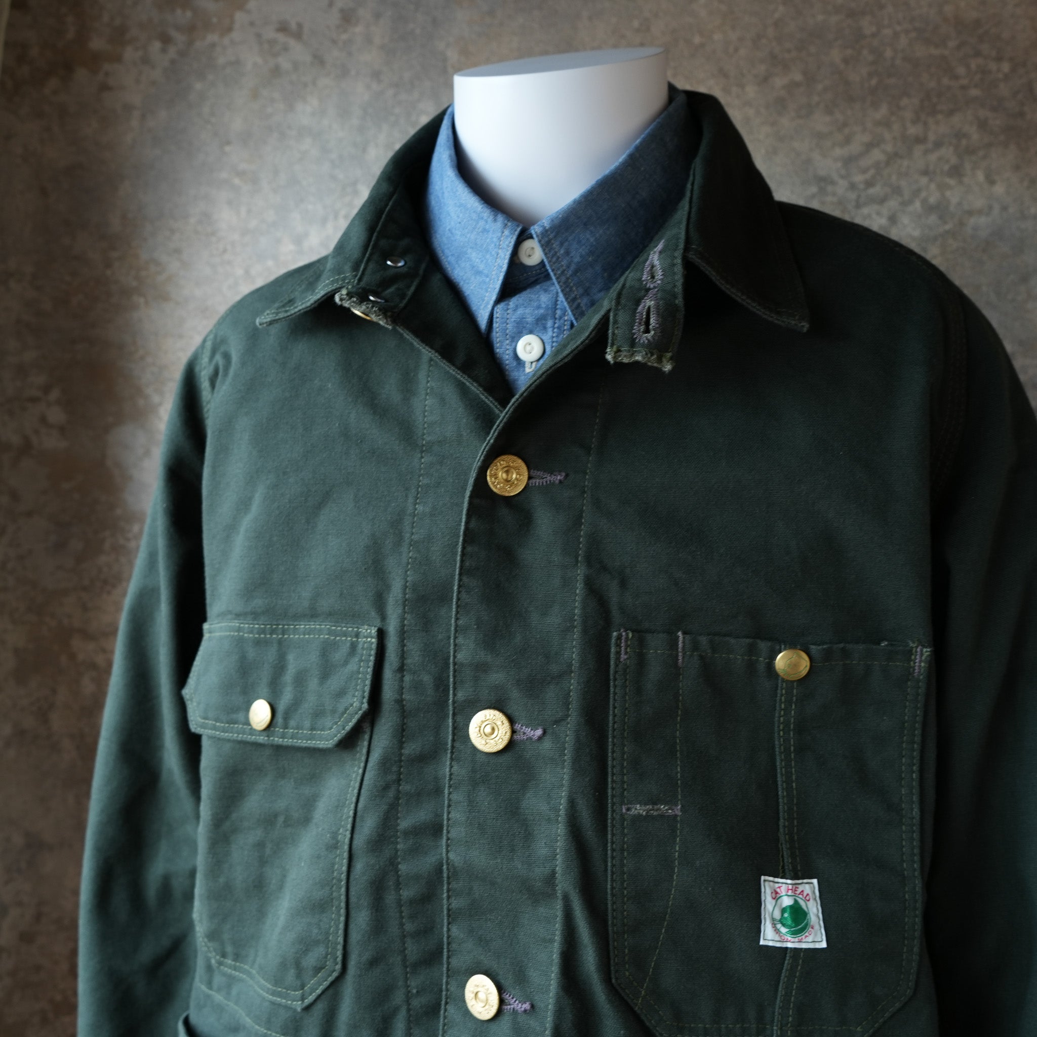 TCB Jeans_Cat Head Jacket_Green Canvas – JeansShopSpiral