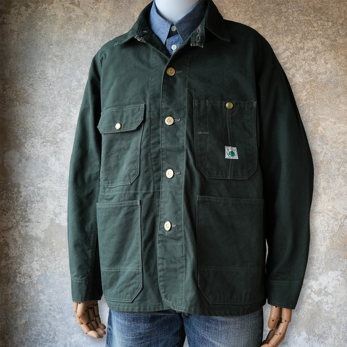 TCB_Cat Head Jacket_Green Canvas