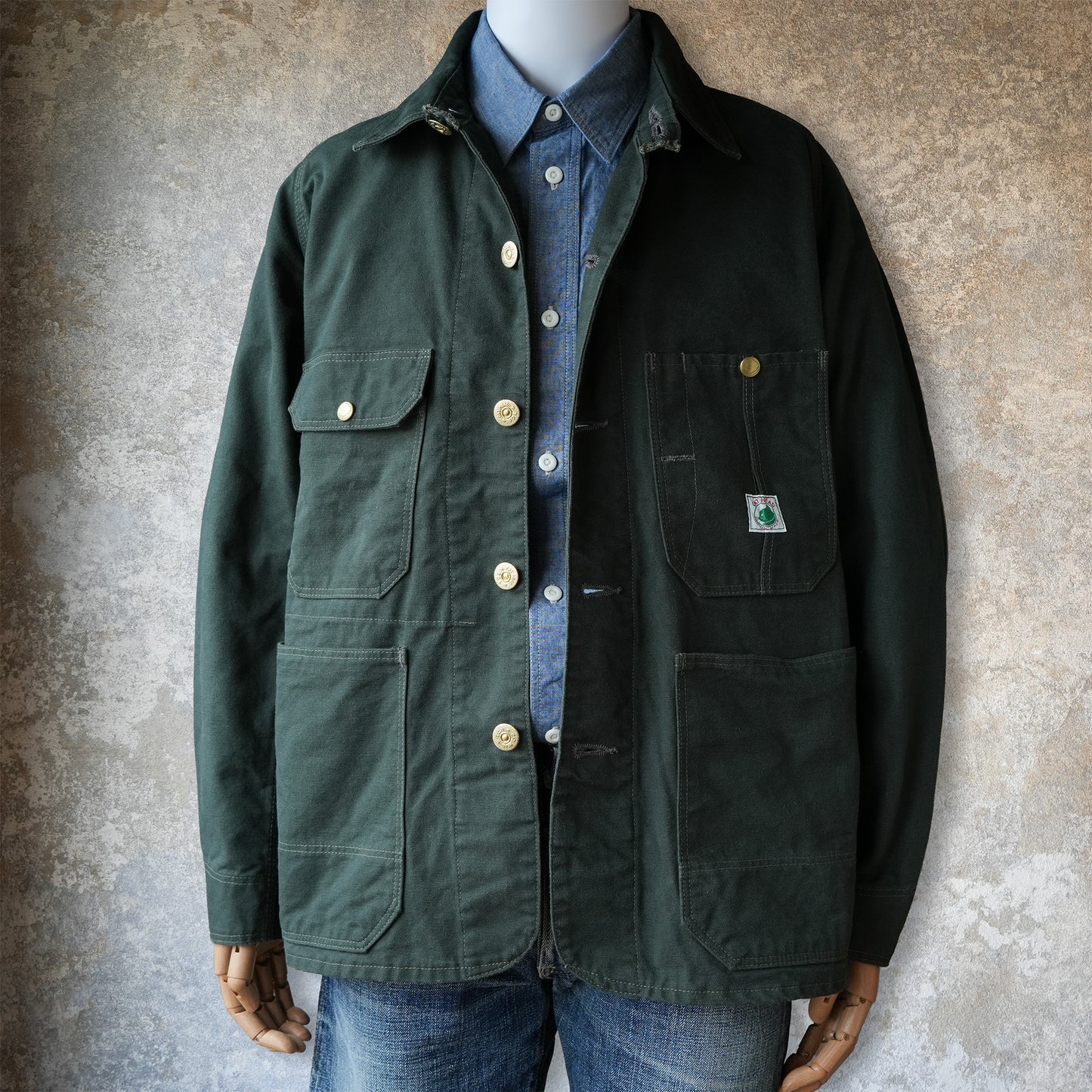 TCB_Cat Head Jacket_Green Canvas