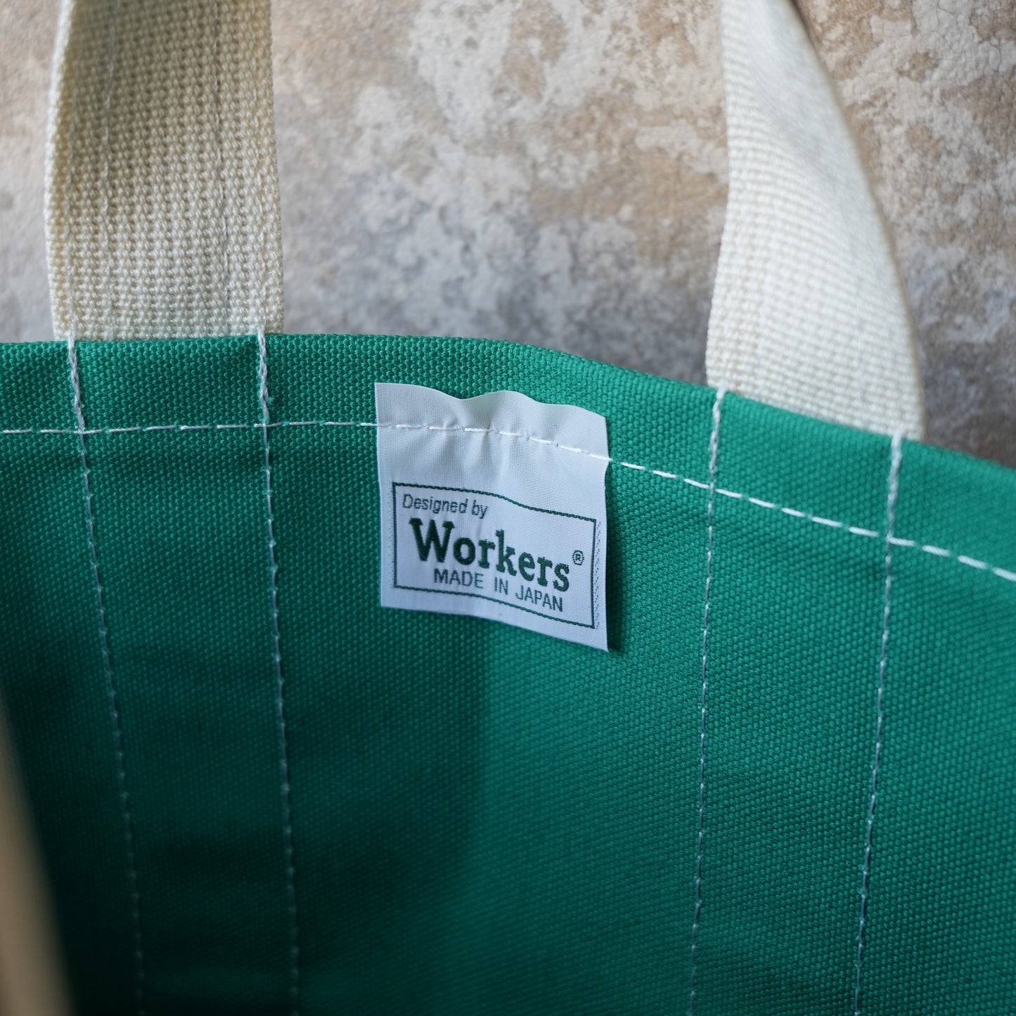 WORKERS_Deluxe Tote Bag/ Green Body x Navy Handle