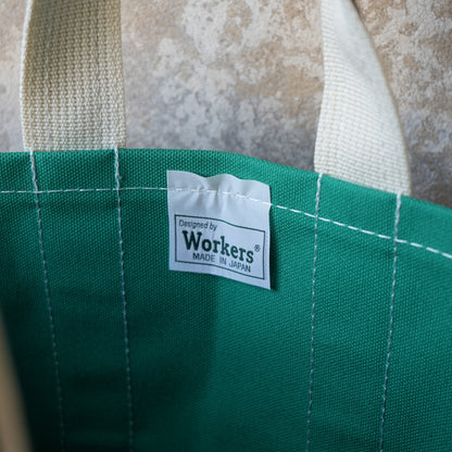 WORKERS_Deluxe Tote Bag/ Green Body x Navy Handle