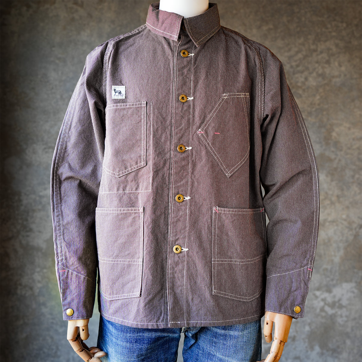 TCB Jeans_BLACK CAT JACKET Pin Check_BROWN – JeansShopSpiral