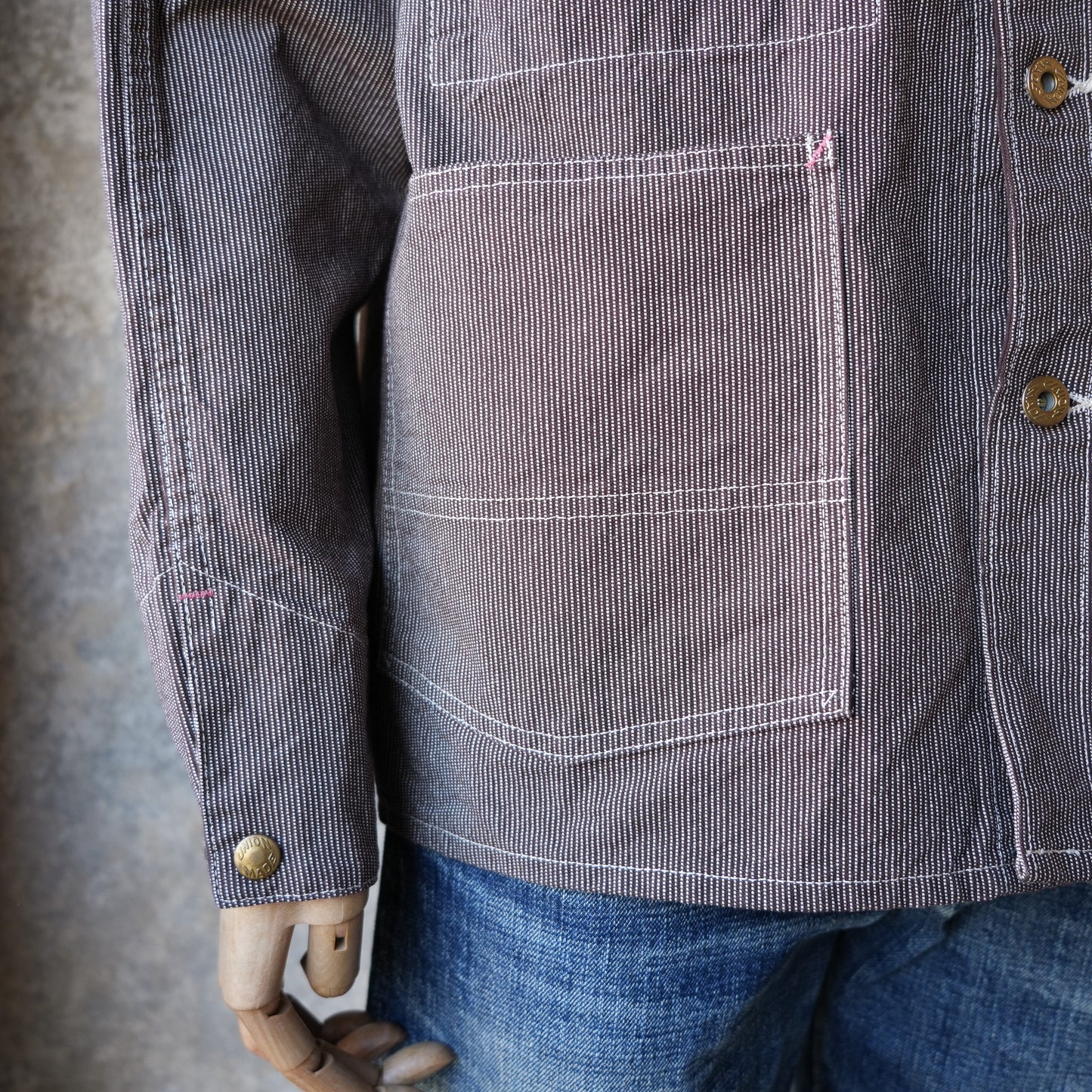 TCB Jeans_BLACK CAT JACKET Pin Check_BROWN