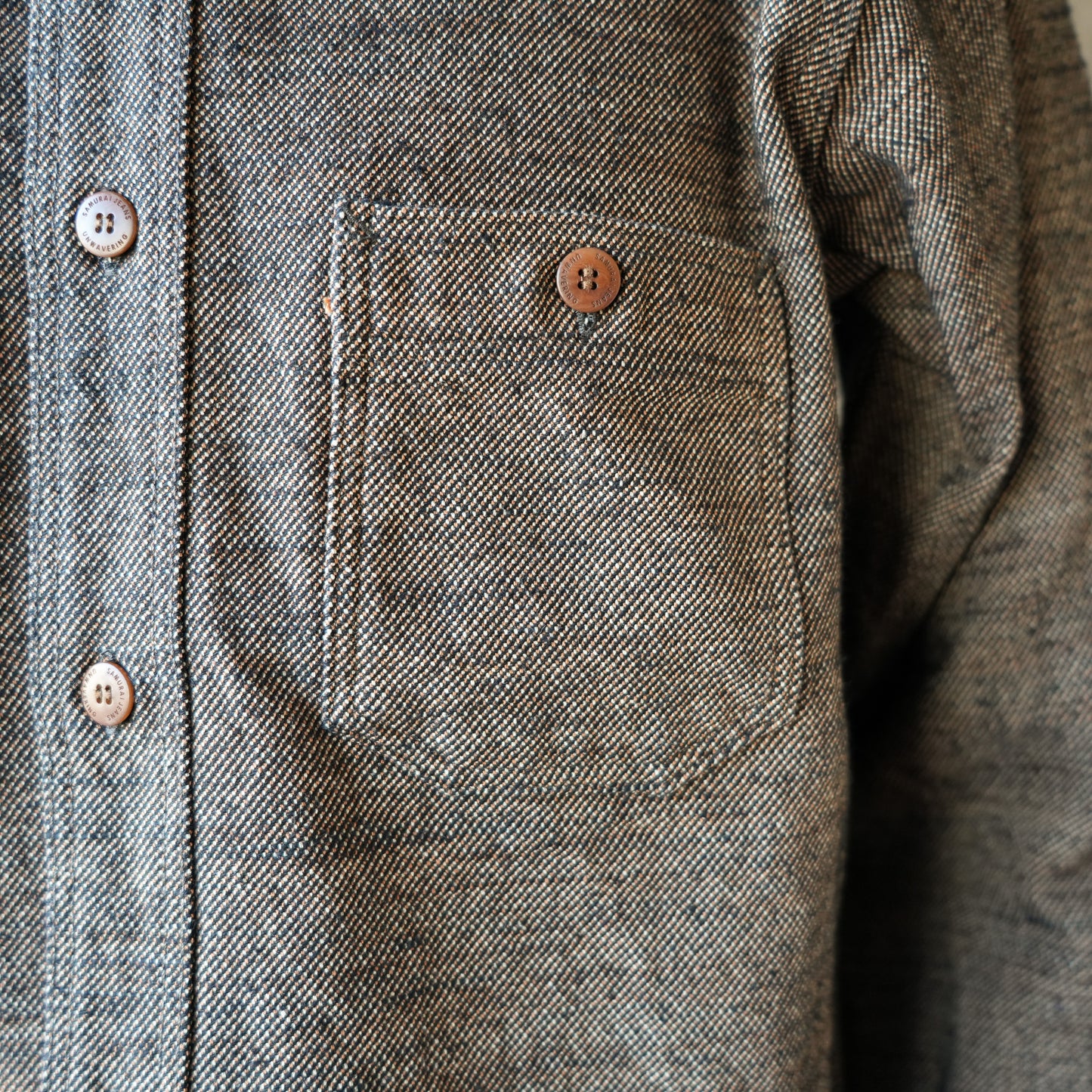 SAMURAI JEANS_SMN25-01_無地ネルシャツ_Black