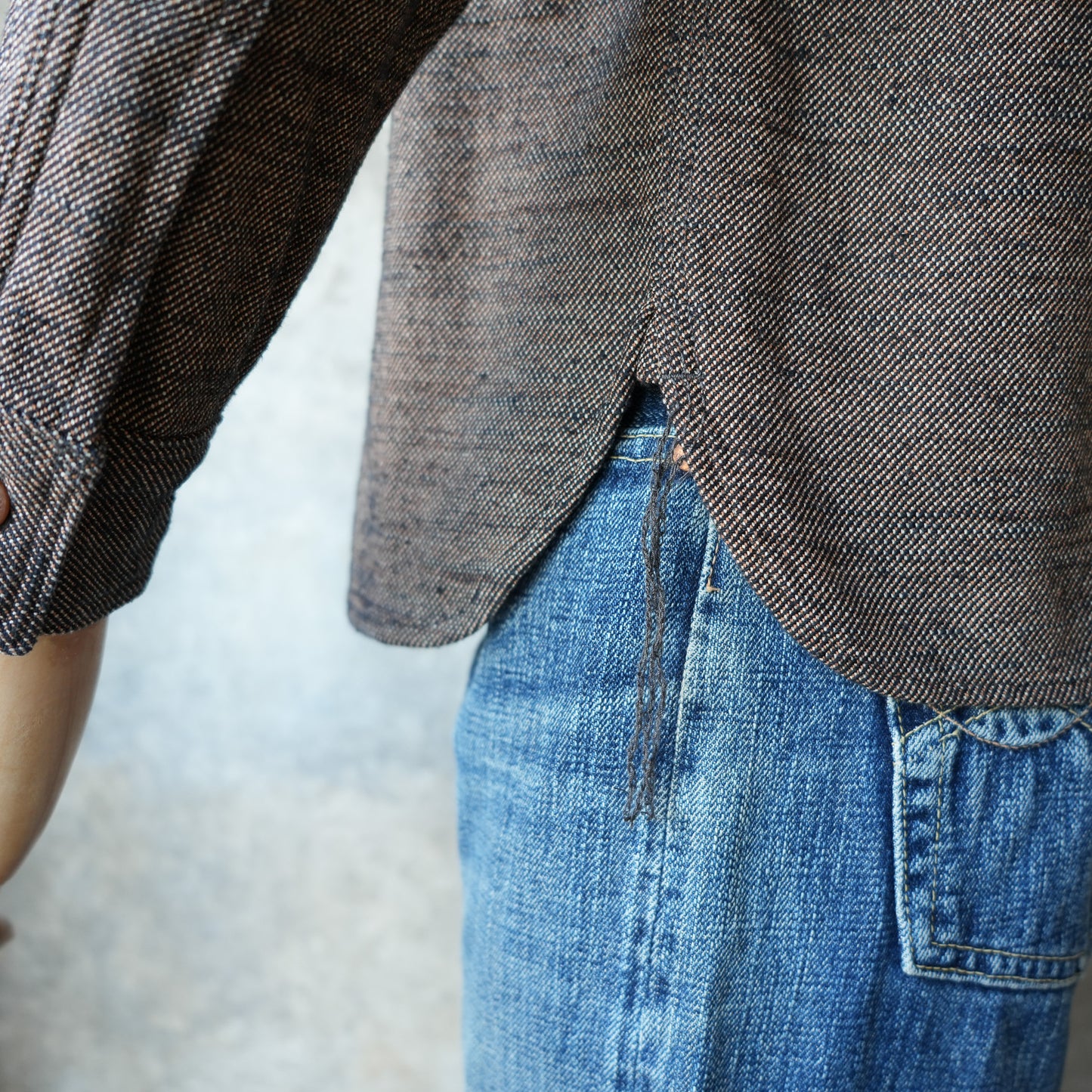 SAMURAI JEANS_SMN25-01_無地ネルシャツ_Black