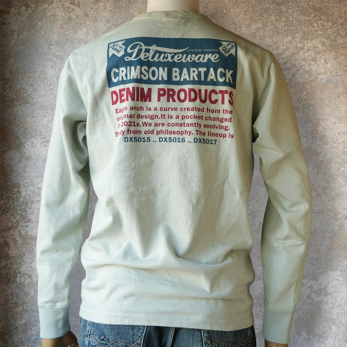 DELUXEWARE_BRGX-264_CRIMSON BARTACK_GREEN.WASH