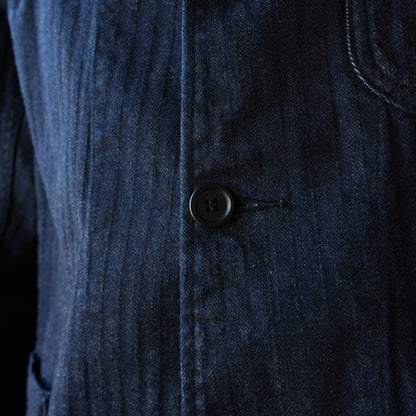 WORKERS_Lounge Jacket_Indigo Herringbone