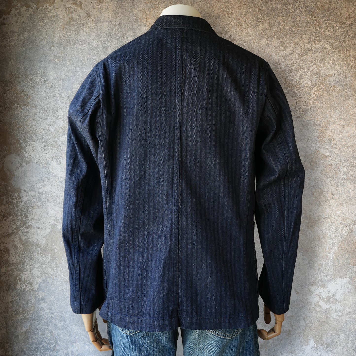 WORKERS_Lounge Jacket_Indigo Herringbone