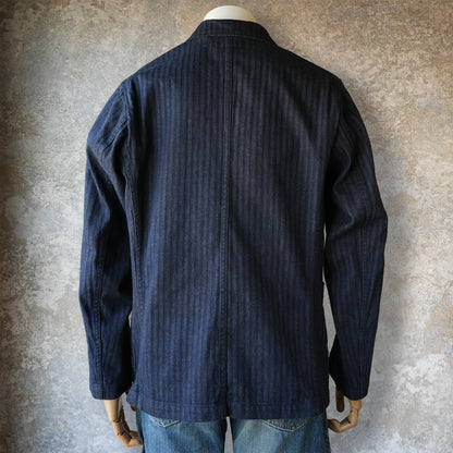 WORKERS_Lounge Jacket_Indigo Herringbone