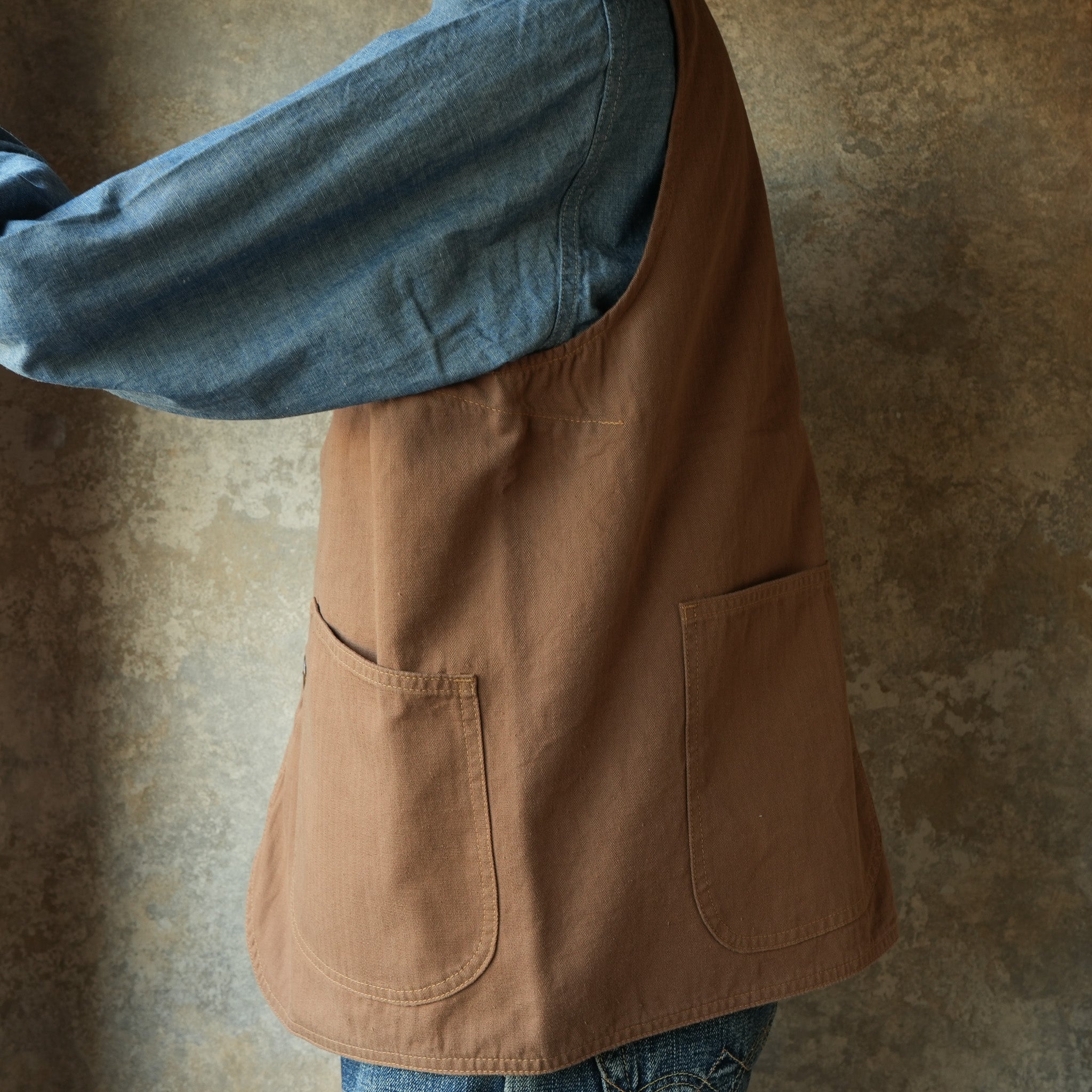TCB Jeans_Huntsman Vest_Neppy Brown Herringbone – JeansShopSpiral