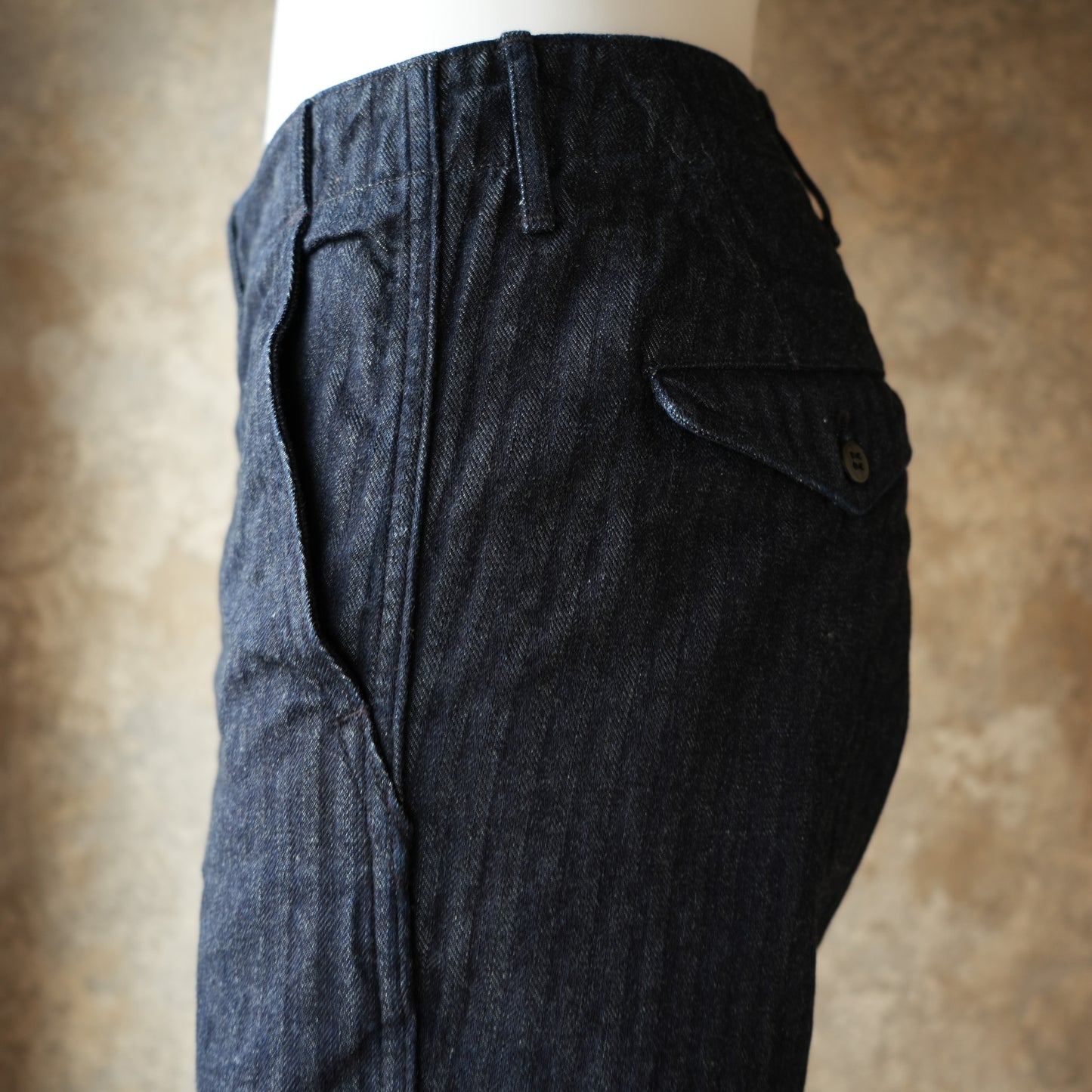 WORKERS_Officer Trousers_Indigo Herringbone