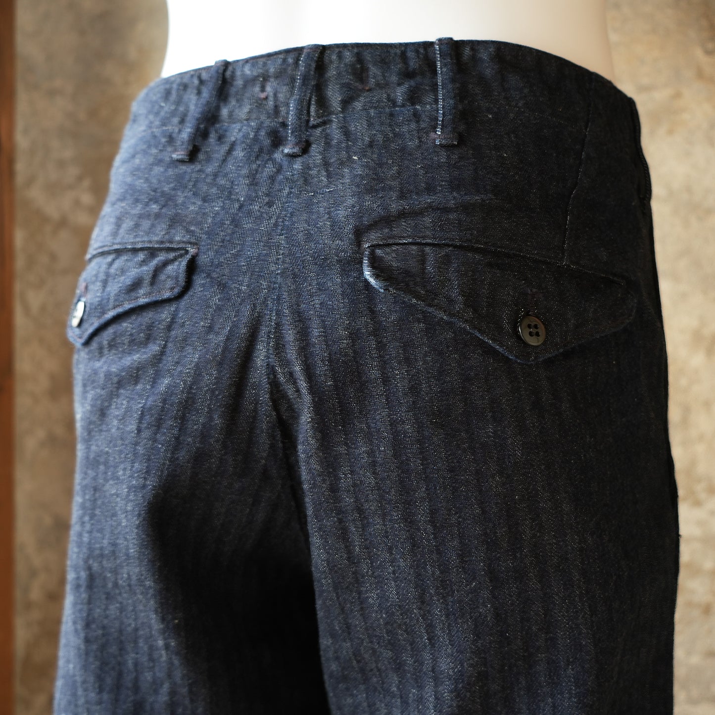 WORKERS_Officer Trousers_Indigo Herringbone