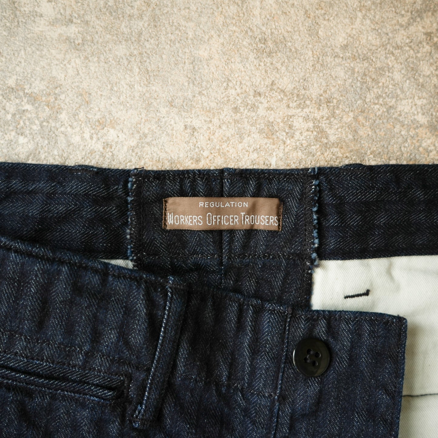 WORKERS_Officer Trousers_Indigo Herringbone