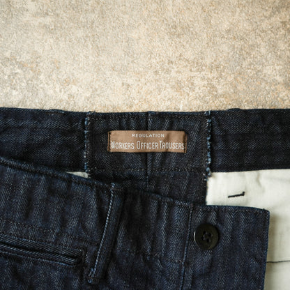 WORKERS_Officer Trousers_Indigo Herringbone